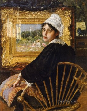  Wife Oil Painting - A Study aka The Artists Wife William Merritt Chase